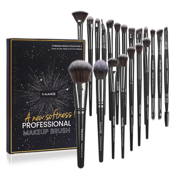 MAANGE 20-Piece Pro Makeup Brush Set – Portable Box