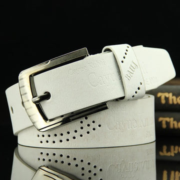Men’s Luxury PU Leather Belt – Metal Pin Buckle Designer Strap