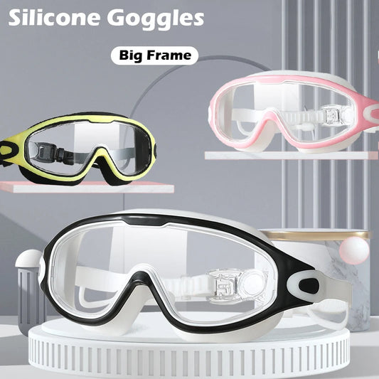 Adult Swimming Goggles – Anti-Fog Waterproof Large Frame