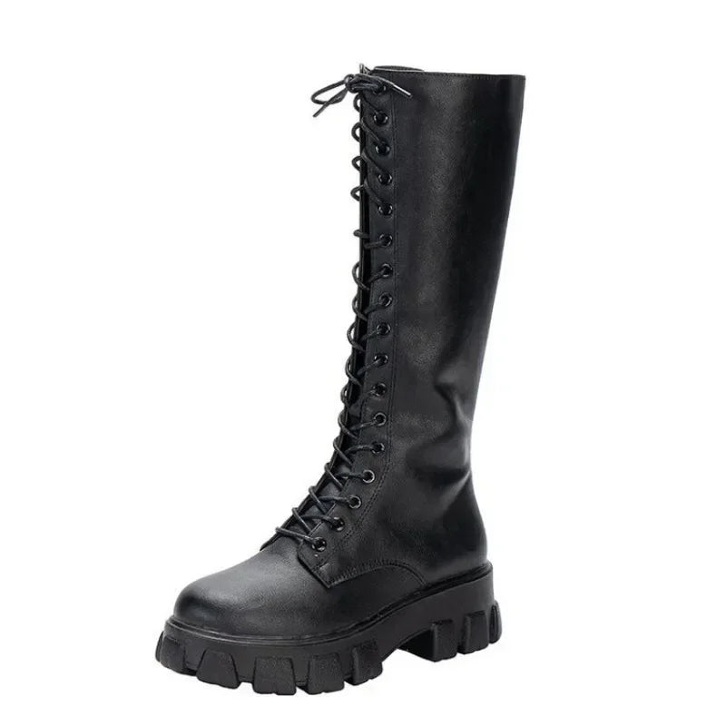 Women’s Mid Calf Platform Boots – Punk Military Winter Style 2024