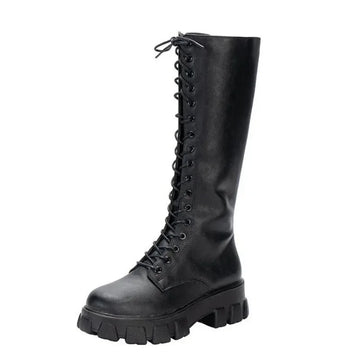 Women’s Mid Calf Platform Boots – Punk Military Winter Style 2024