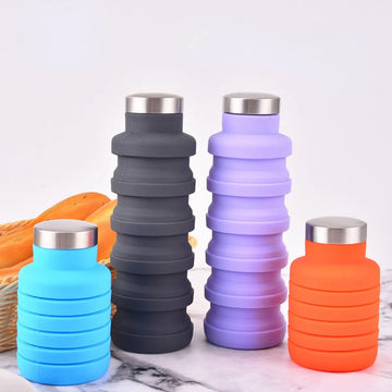 Collapsible Water Bottle – BPA-Free Foldable Silicone Hiking Cup