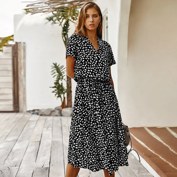 Vintage Floral Maxi Dress – Boho Waist Tie Summer 2021