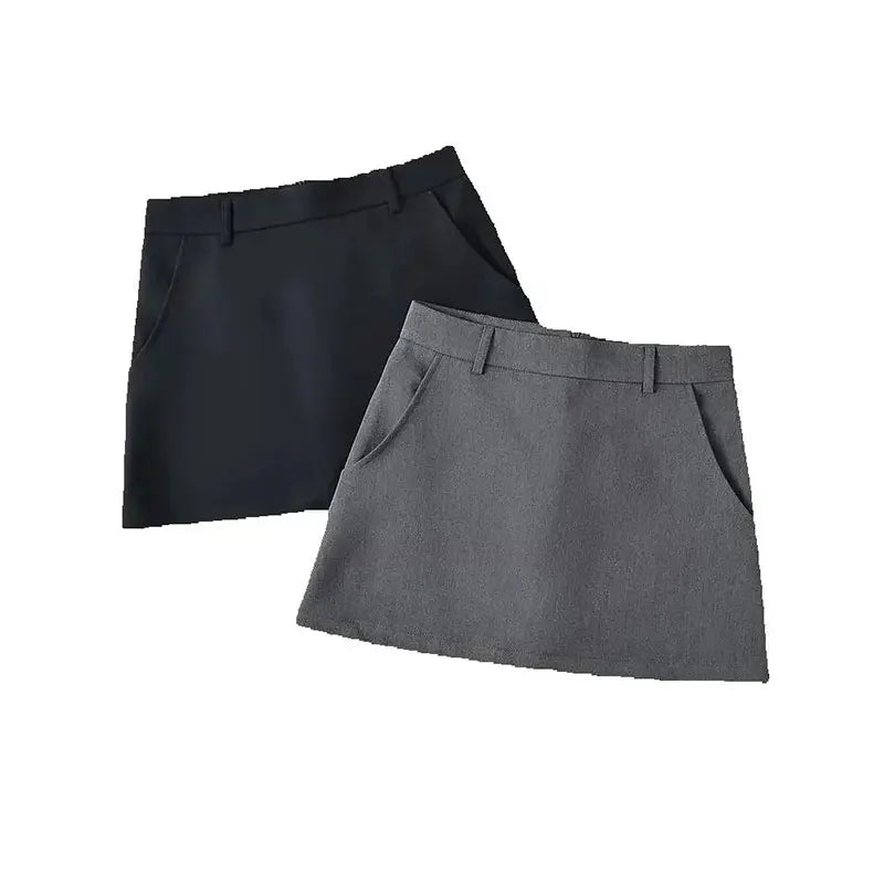 Mooyufon A-Line Mini Skirt – High Waist Vintage Back Zip