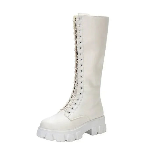 Women’s Mid Calf Platform Boots – Punk Military Winter Style 2024