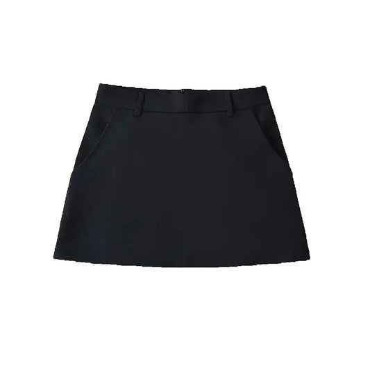 Mooyufon A-Line Mini Skirt – High Waist Vintage Back Zip